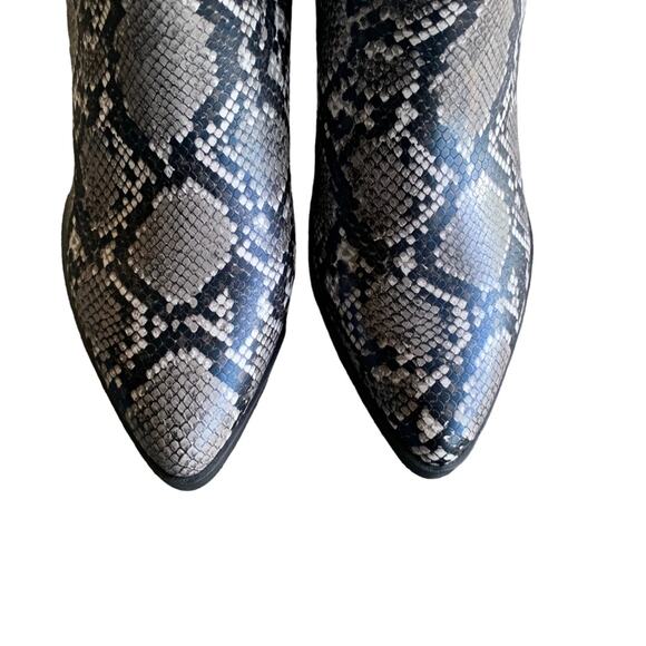 Indigo Rd. Adore New Black Pointed Toe Snake Ankle Bootie Size 10 - Picture 7 of 9